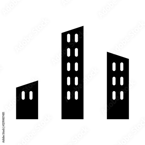 Building icon in glyph style