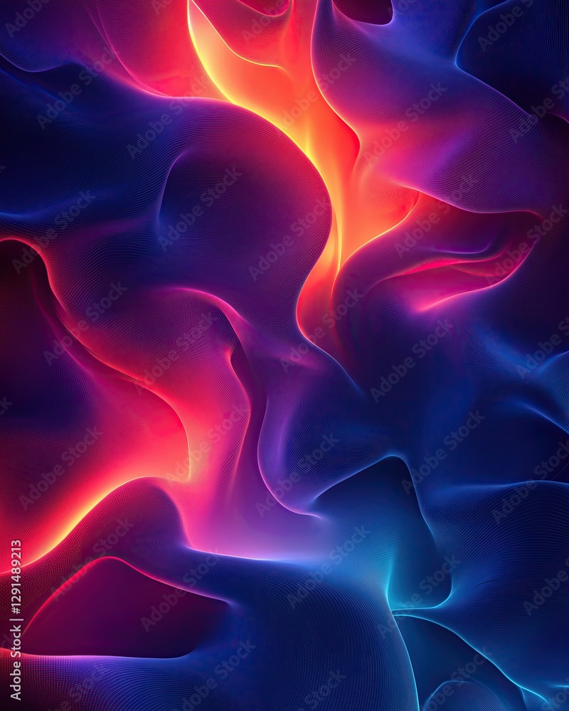 Obraz premium Vibrant abstract design with flowing colors creating a dynamic and energetic visual experience.