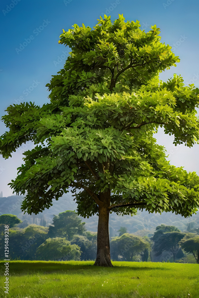 Tree garden park with sky background, realistic tree with green leaf stand alone with beautiful light in day time Tree garden park with sky background, realistic tree with green leaf stand alone with beautiful light in day time