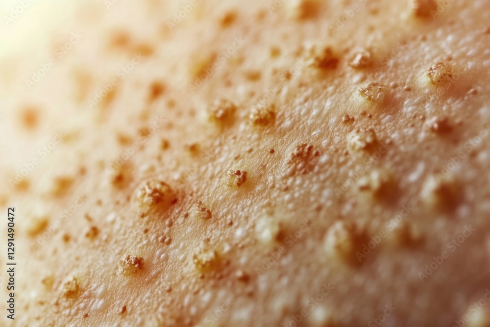 A detailed close-up of measles rash on human skin, inflamed spots, itchy texture, high resolution A detailed close-up of measles rash on human skin, inflamed spots, itchy texture, high resolution