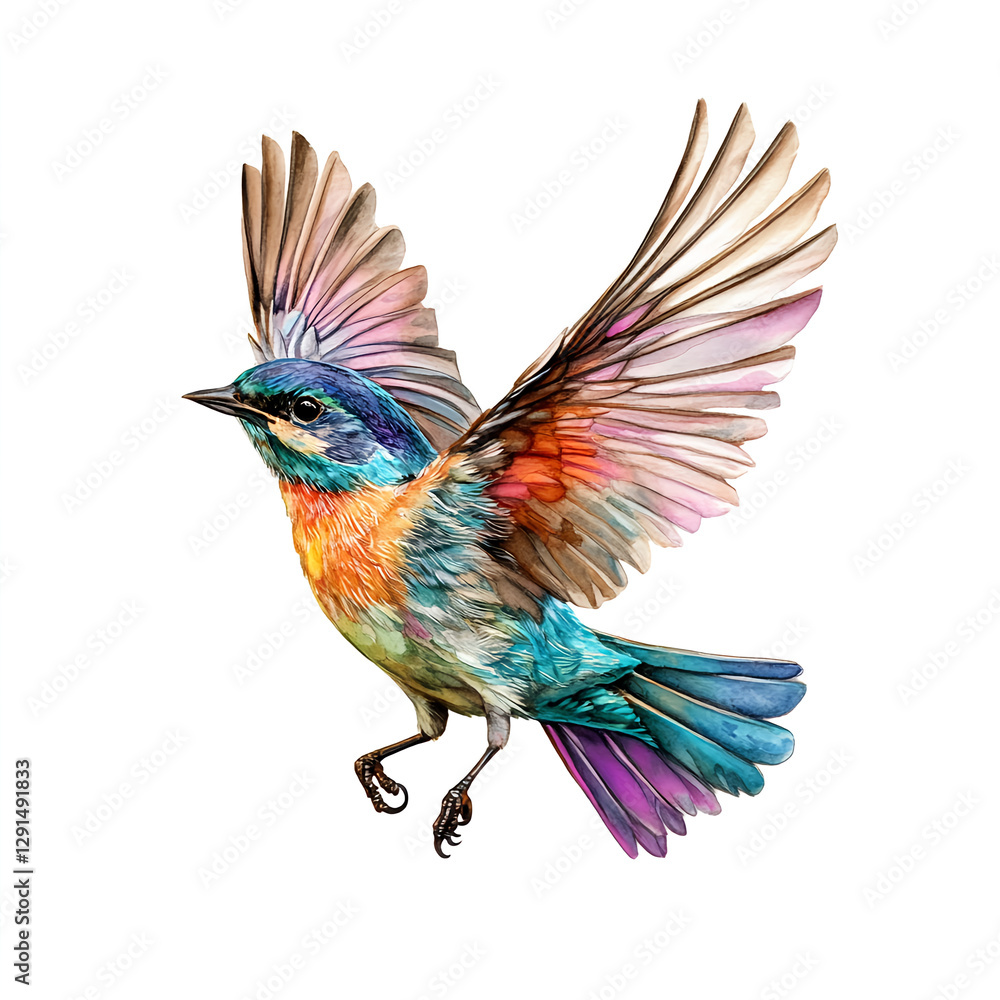 Obraz premium Vibrant Bird in Flight