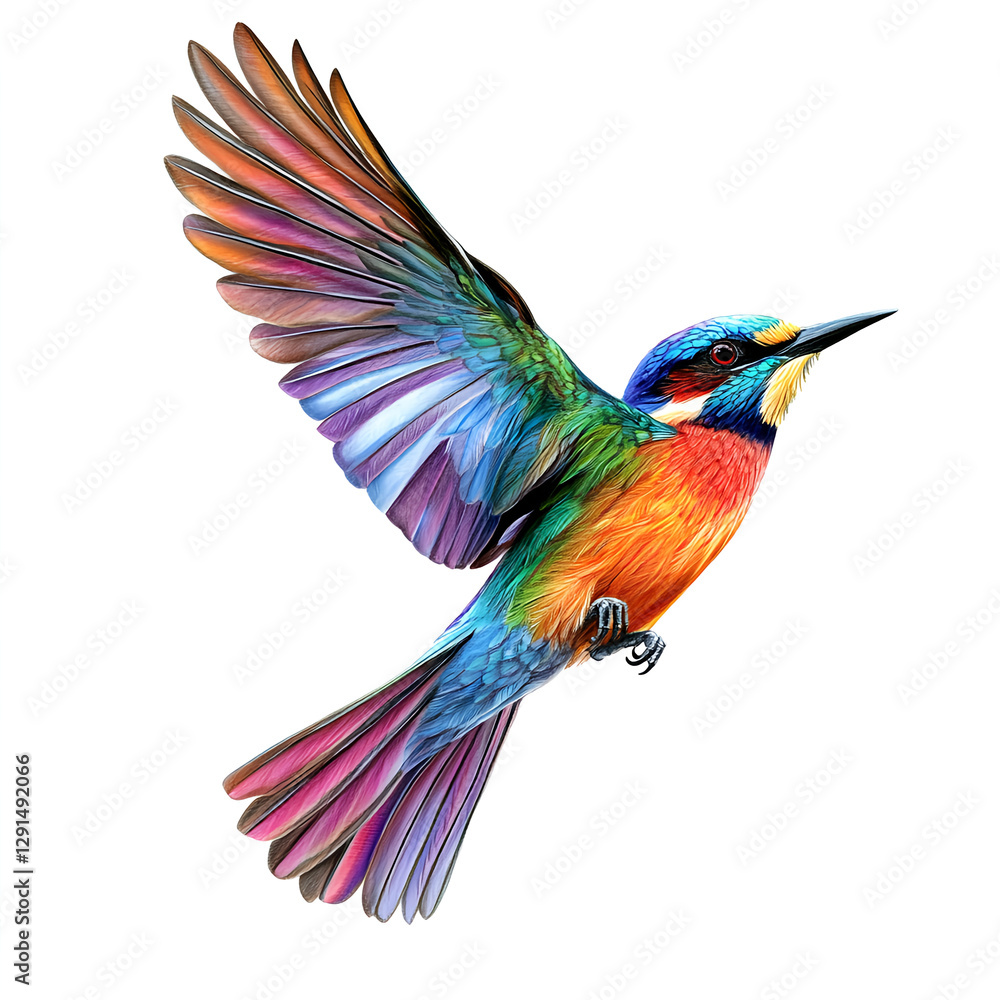 Obraz premium Colorful Bird in Flight