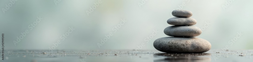 Minimalist balance of stones stacked perfectly in a row, stone, serene, calm Minimalist balance of stones stacked perfectly in a row, stone, serene, calm