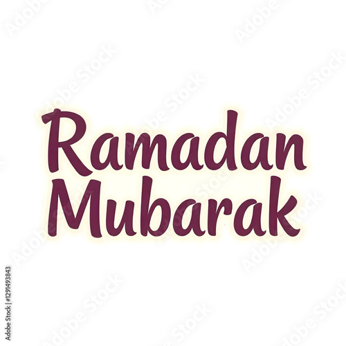 Ramadan Mubarak sticker written in bright colors
