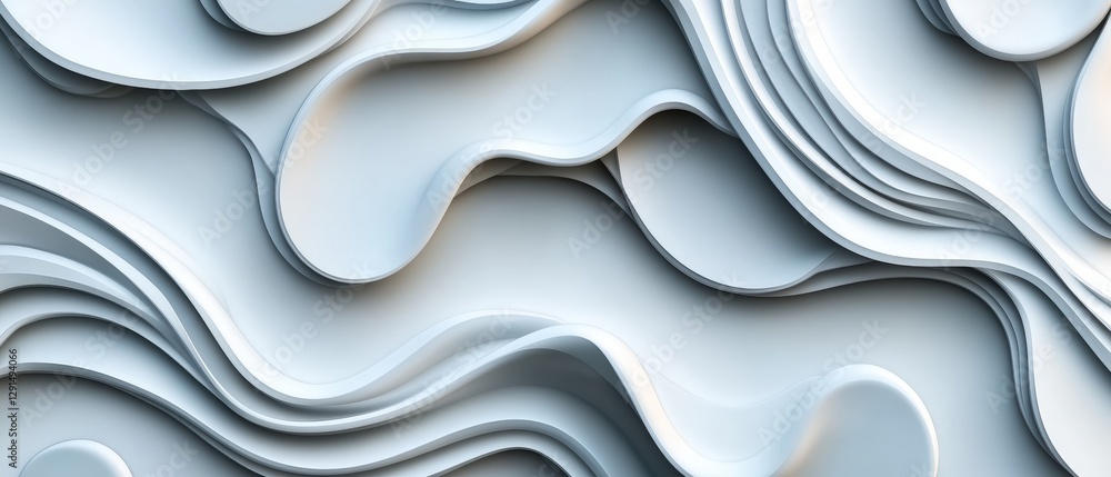 Fototapeta premium Abstract 3d background with wavy shapes and fluid design elements for modern visuals