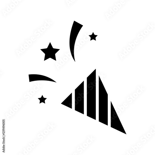 Party popper icon in glyph style
