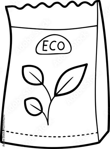 Sustainable Living: Eco-Friendly concept. Eco-friendly packaging featuring a plant design.