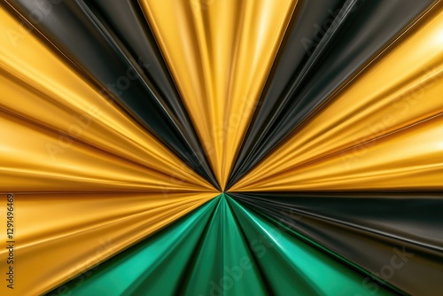 Wallpaper Mural Radiant rays of gold, green, and black converge dynamically, cre Torontodigital.ca
