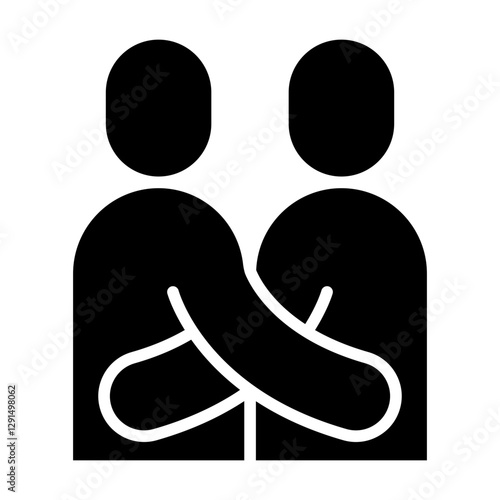 Hug icon in glyph style