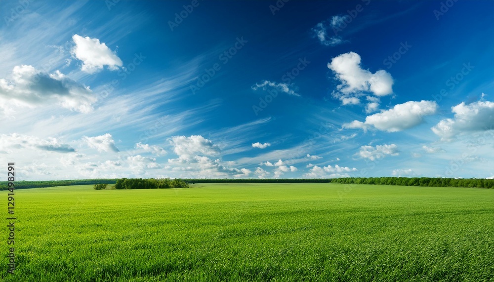 green field and sky blue with white cloud green field and sky blue with white cloud