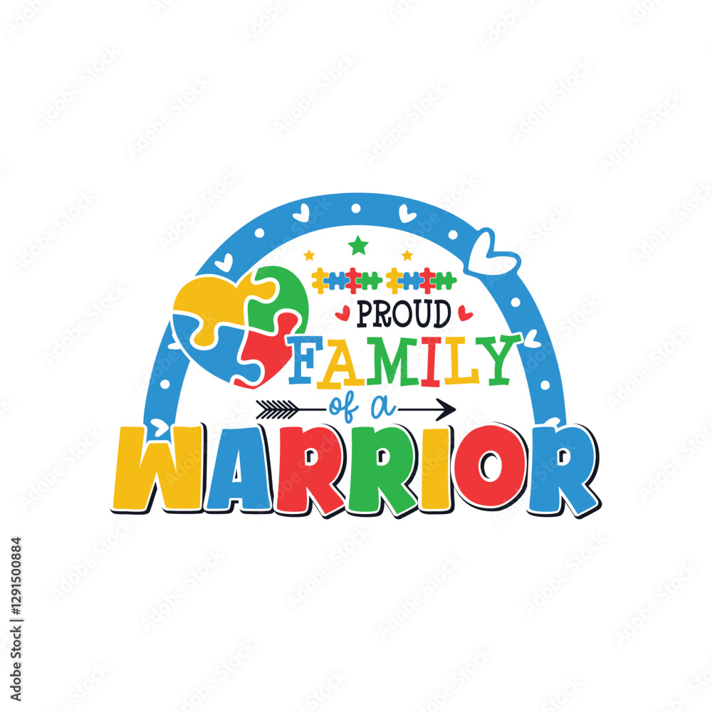 Fototapeta premium Proud family of an autism warrior, Proud family of an autism warrior