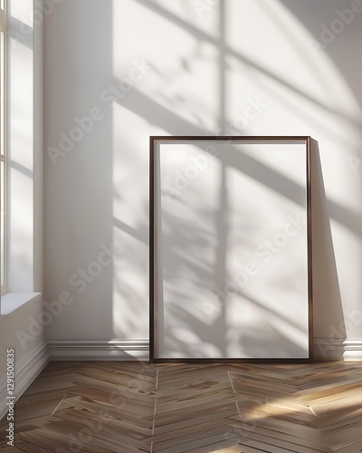 Home interior poster mock up with Beautiful Frame design living room, bedroom, wall (3d Render)