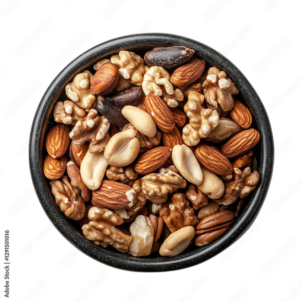 A marble countertop with a bowl of mixed nuts isolated on transparent background Isolated on Transparent Background A marble countertop with a bowl of mixed nuts isolated on transparent background Isolated on Transparent Background
