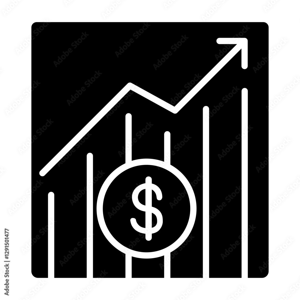 Economics icon in glyph style Economics icon in glyph style
