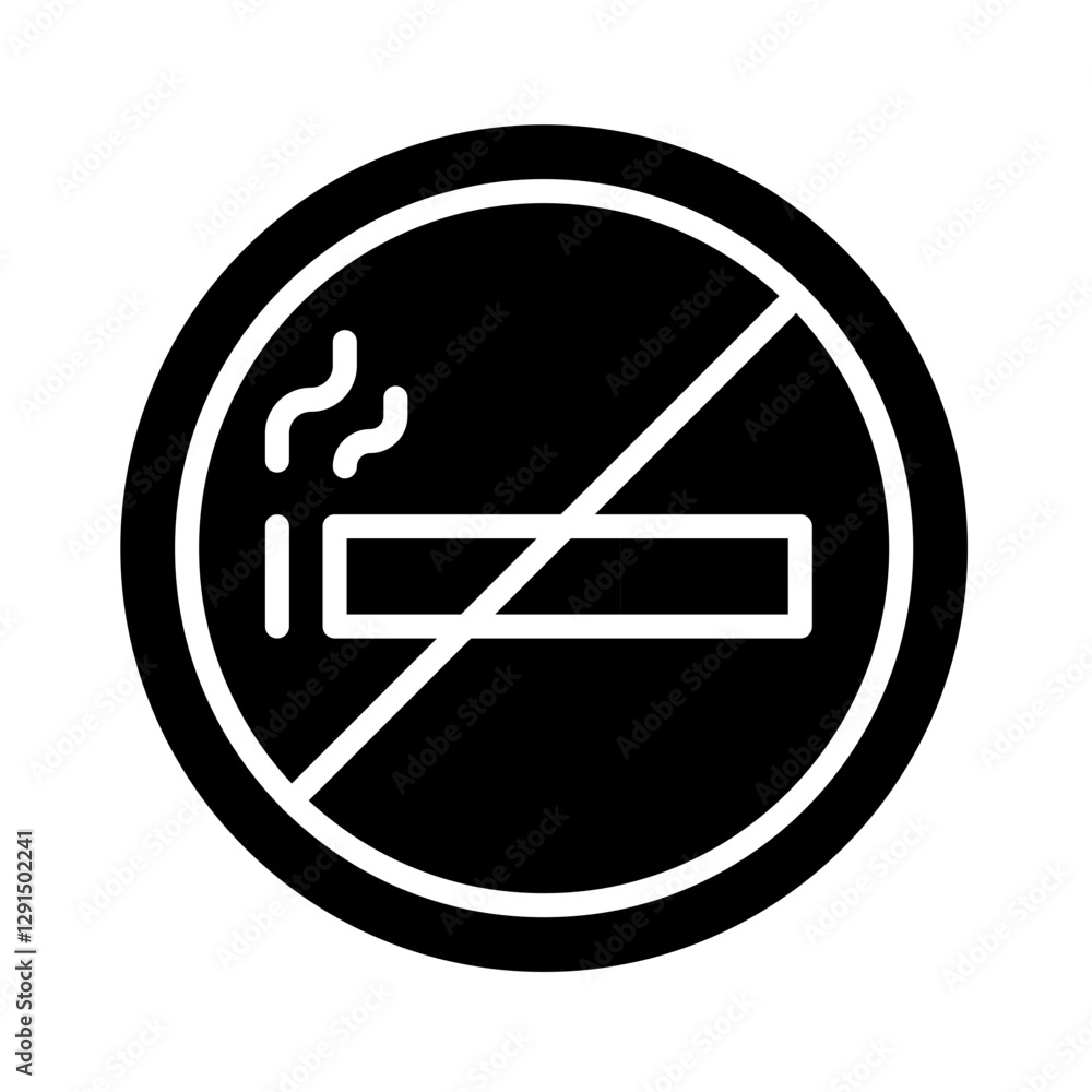 Stop smoking icon in glyph style Stop smoking icon in glyph style
