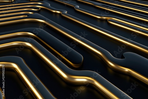 Intricate design of metallic circuits creates striking contrast