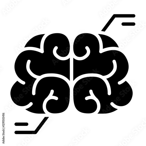Brain scanning icon in glyph style