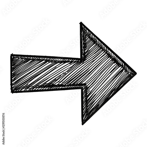 Hand-drawn Arrow: Right Direction Vector Graphic isolated on transparent background