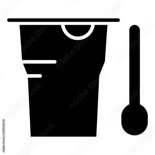 Yogurt icon in glyph style