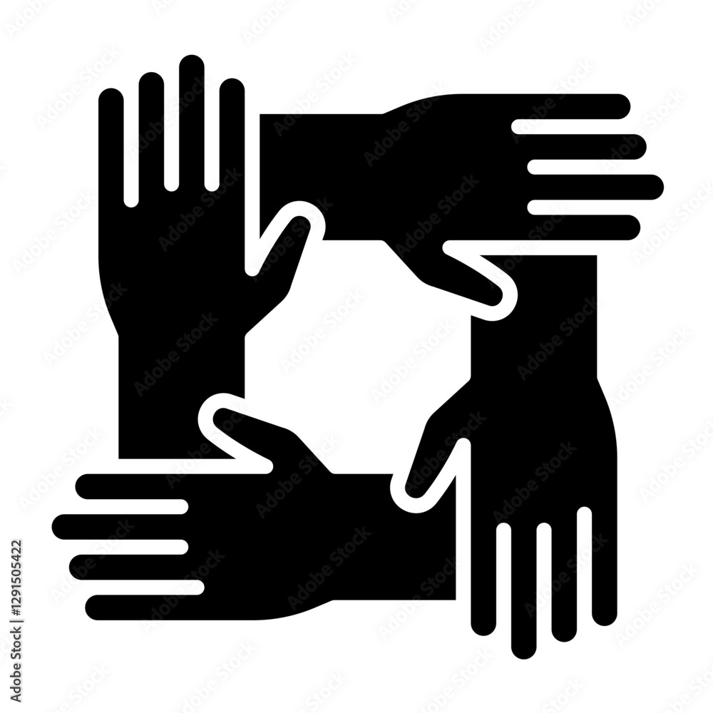 Obraz premium Teamwork icon in glyph style