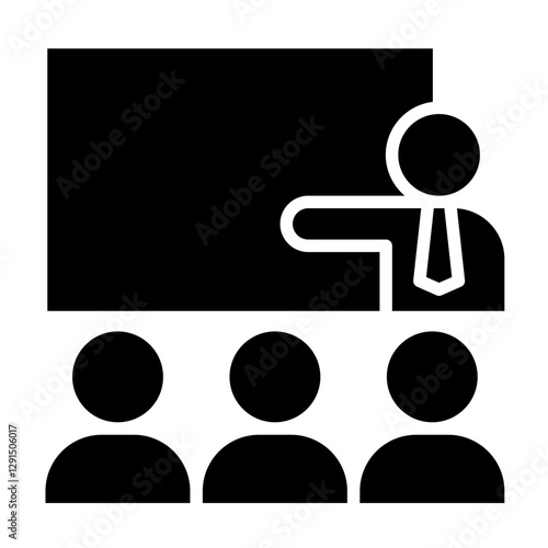 Business training icon in glyph style