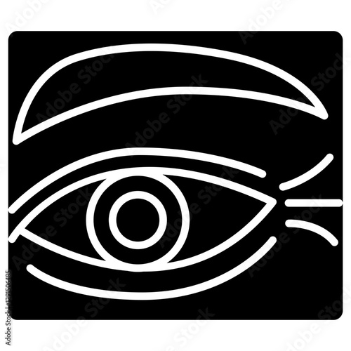 Wrinkle botox icon in glyph style