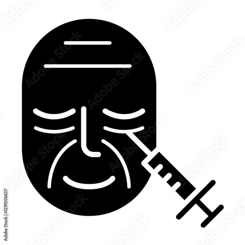 Botox facelift icon in glyph style