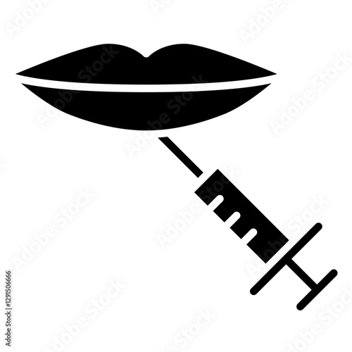 Lip botox icon in glyph style