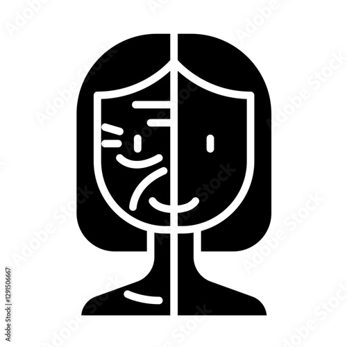 Botox facelift icon in glyph style