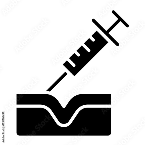 Botox injection icon in glyph style