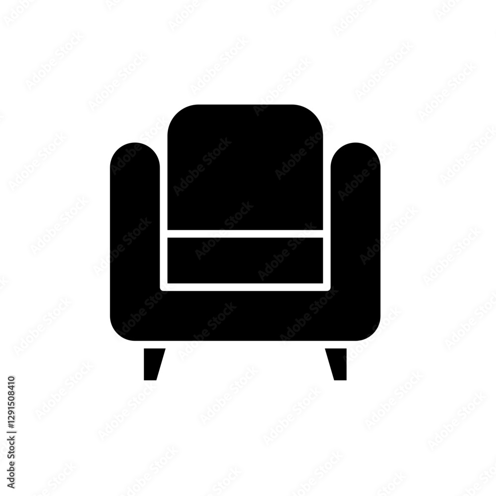 Fototapeta premium Armchair icon in glyph style