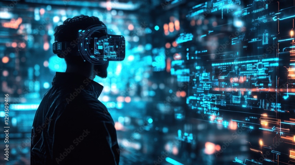 Futuristic AI-driven gaming, digital metaverse experience, glowing virtual reality world, Futuristic AI-driven gaming, digital metaverse experience, glowing virtual reality world,