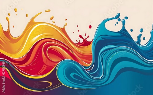 Bright abstract background colored waves flowing liquid form liquid splash modern dynamic graphic design for business cards invitations gift cards flyers brochures vector illustration