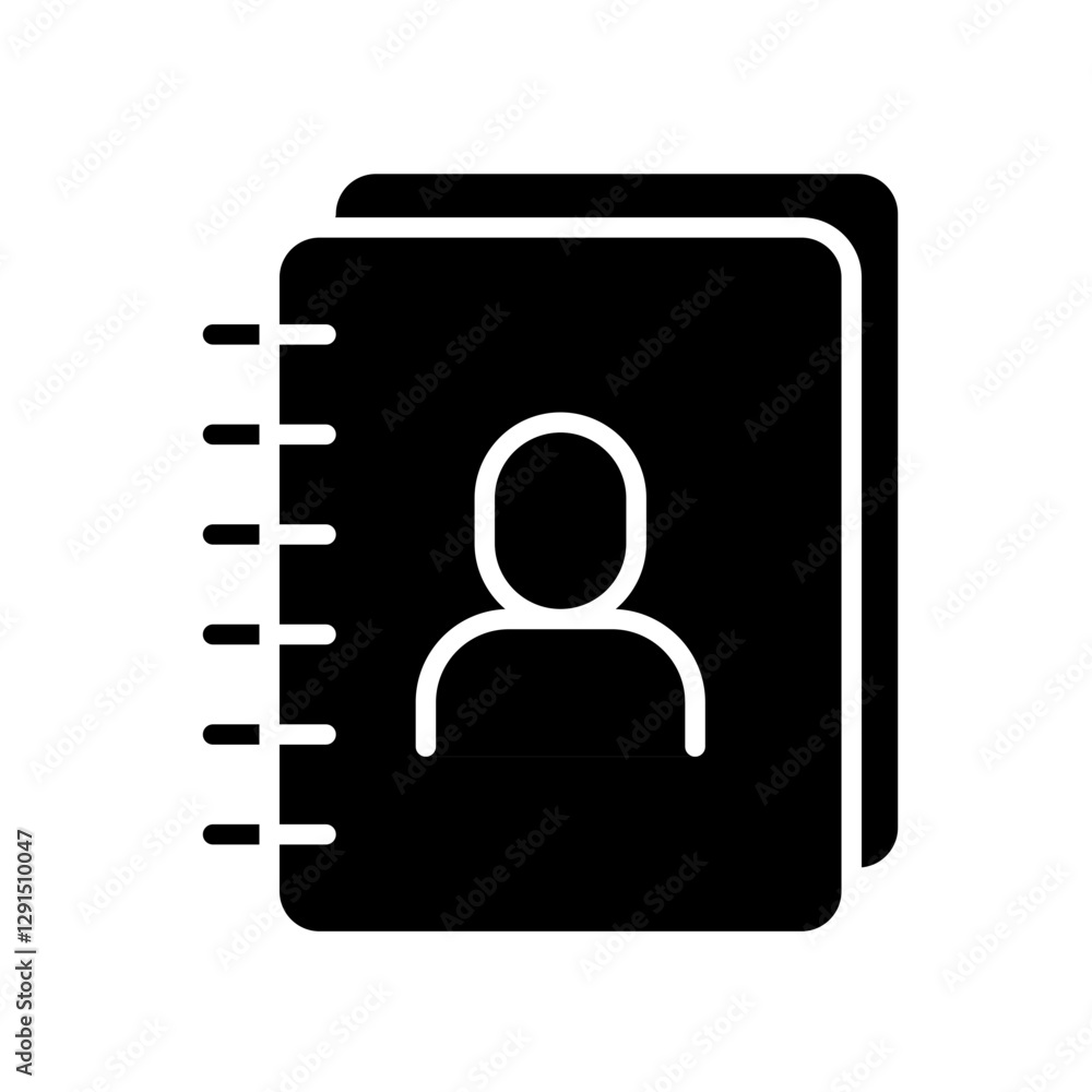 Address book icon in glyph style Address book icon in glyph style