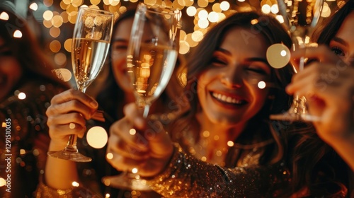 Sparkling Celebration: Friends Toast to Joy and New Beginnings