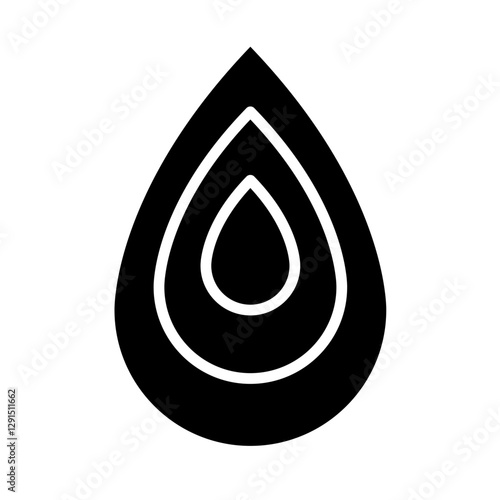 Rain icon in glyph style