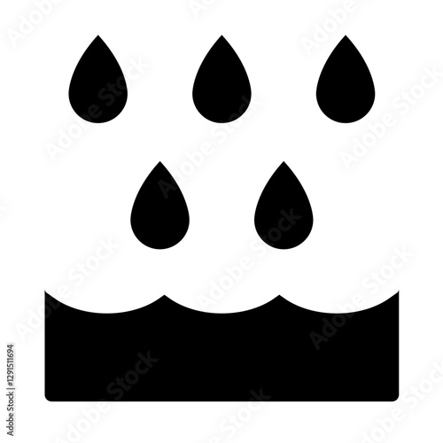 Rain icon in glyph style