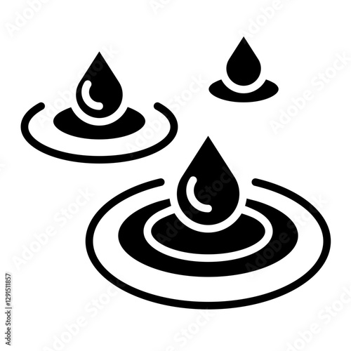 Rain icon in glyph style