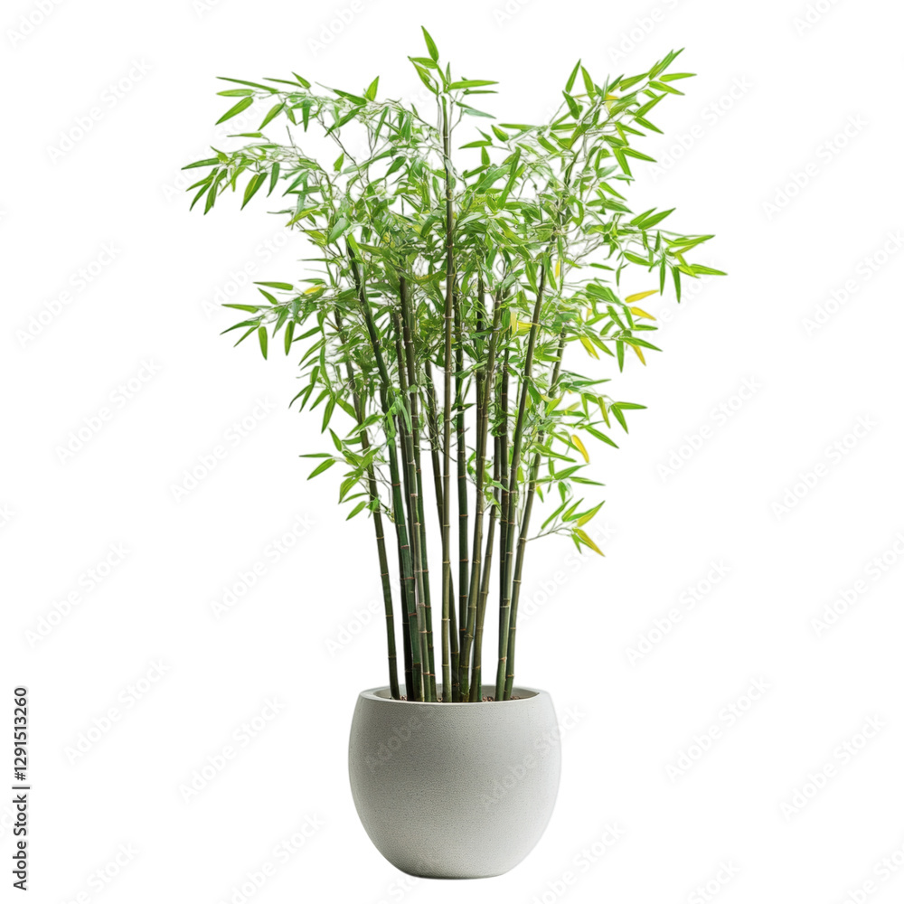 Decorative Potted Bamboo Plant in White Pot Isolated on Transparent Background Decorative Potted Bamboo Plant in White Pot Isolated on Transparent Background