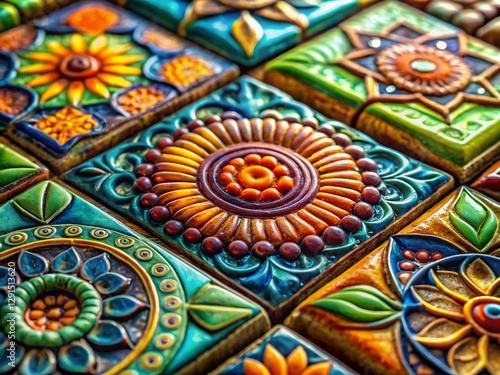 Wallpaper Mural Abstract Ceramic Wall Tile Macro Photography: Textured Glazed Surface Detail Torontodigital.ca