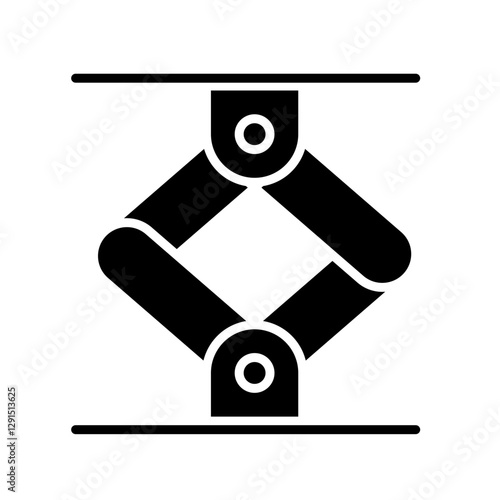 Lifting machine icon in glyph style