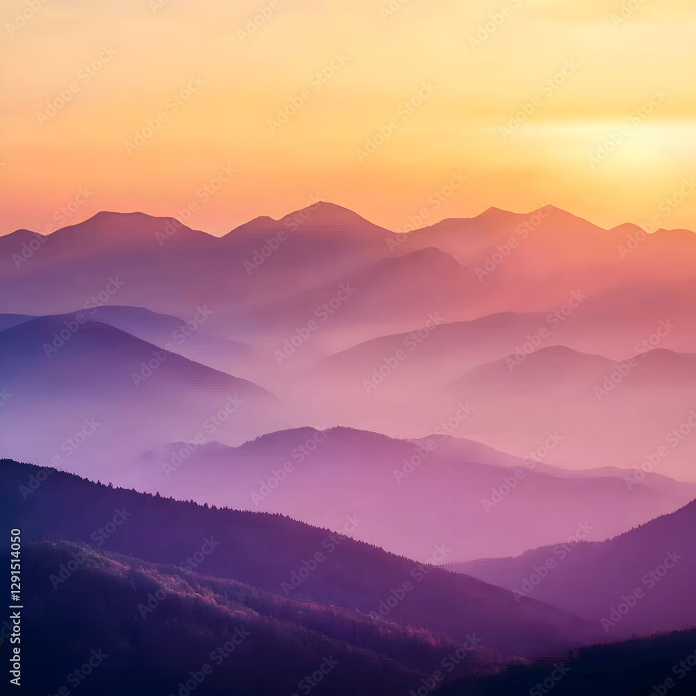 Obraz premium Sunrise Mountain Landscape Photography