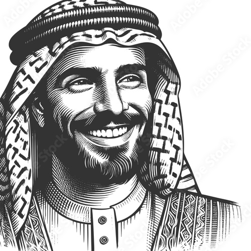 Smiling Man in Traditional Middle Eastern Attire
