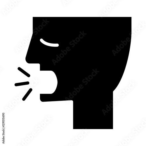 Cough icon in glyph style