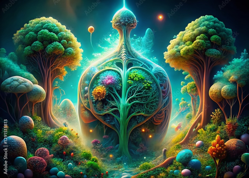Obraz premium Surreal Abstract X-Ray Art: Internal Worlds Revealed - Conceptual Photography