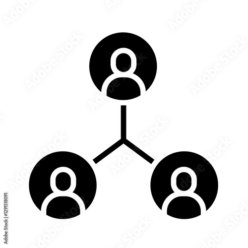 Social network icon in glyph style