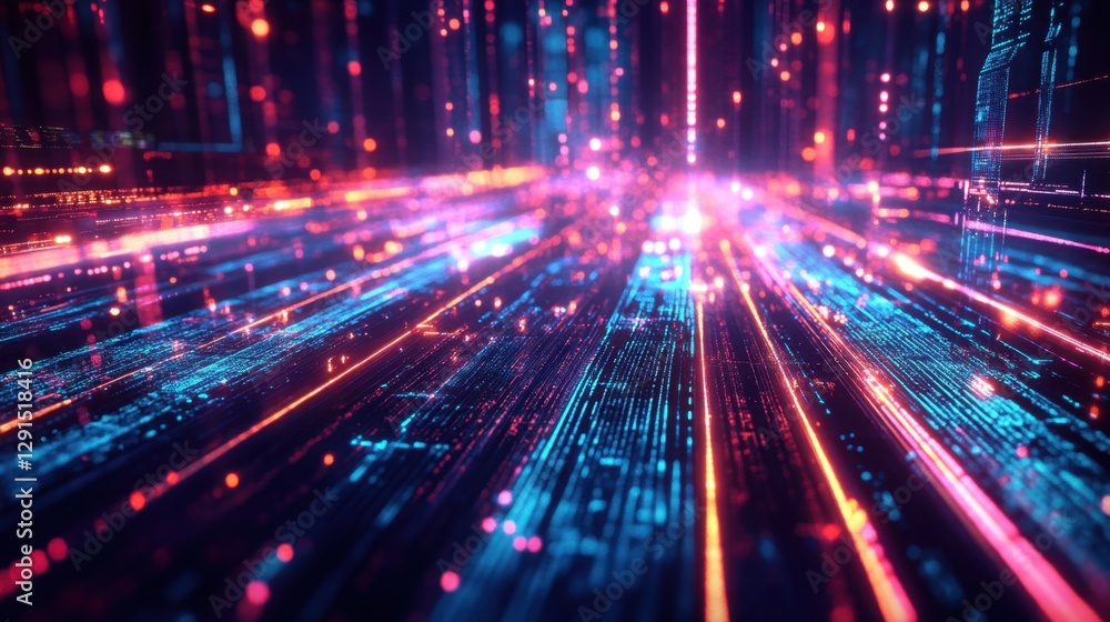 Neon glowing digital lines, futuristic cyber aesthetics, high-tech background, Neon glowing digital lines, futuristic cyber aesthetics, high-tech background,