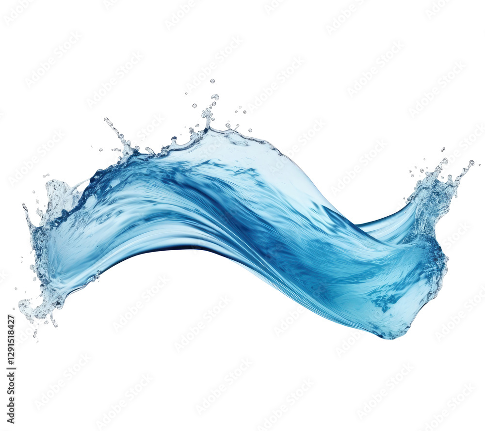 Fototapeta premium Dynamic water splash on transparent background, perfect for a refreshing drink concept.