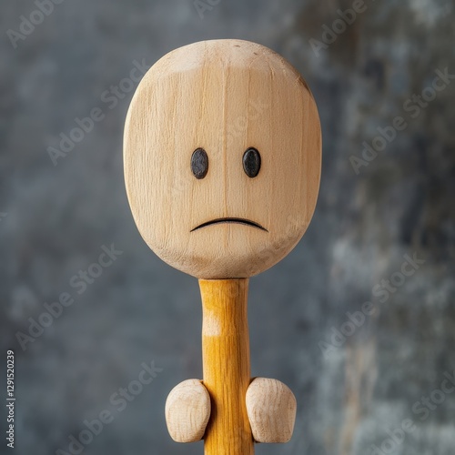 Sad Wooden Spoon Face Close Up