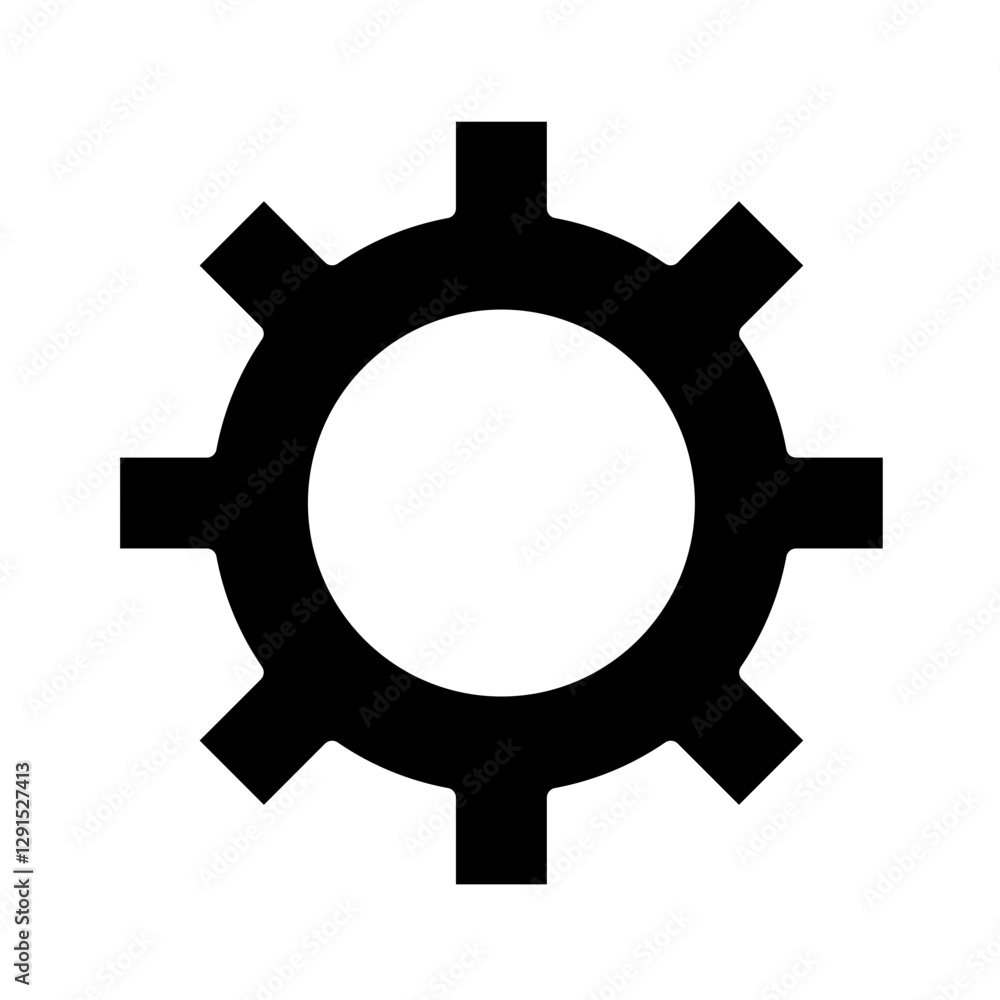Gear, Cog icon in glyph style Gear, Cog icon in glyph style
